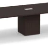 Classic Racetrack Conference Table 16 Ft With Cube Base - Espresso
