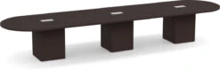 Classic Racetrack Conference Table 16 Ft With Cube Base - Espresso