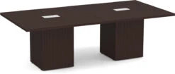 Classic Square-Edge Conference Table 8 Ft With Cube Base - Espresso