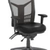 CoolMesh Executive High Back Chair - Black Antimicrobial Vinyl With Titanium Base
