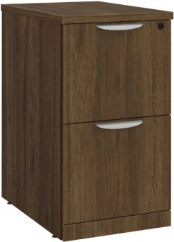 Classic Locking Mobile Pedestals - 2 Drawer In Modern Walnut