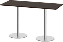 Classic Bistro Meeting Table 30" X 72" With Brushed Metal Base - Espresso
