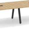 Signature Racetrack Conference Table 10 Ft - Aspen With Black Metal Legs