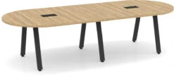 Signature Racetrack Conference Table 10 Ft - Aspen With Black Metal Legs