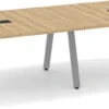 Signature Racetrack Conference Table 10 Ft - Aspen With Silver Metal Legs