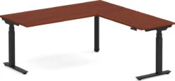 Enhance Electric Height-Adjustable L-Shape Desk 72" X 72" - Cherry With Black Base