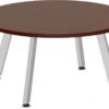 Classic Round Meeting Table 42" With Square-Edge Top And V-Leg Base - Cherry