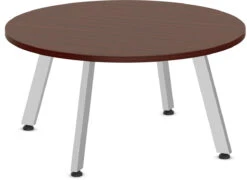 Classic Round Meeting Table 42" With Square-Edge Top And V-Leg Base - Cherry