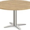 Classic Round End Table 36" With Cross Brushed Metal Base - Aspen