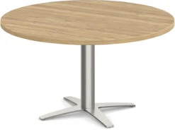 Classic Round End Table 36" With Cross Brushed Metal Base - Aspen