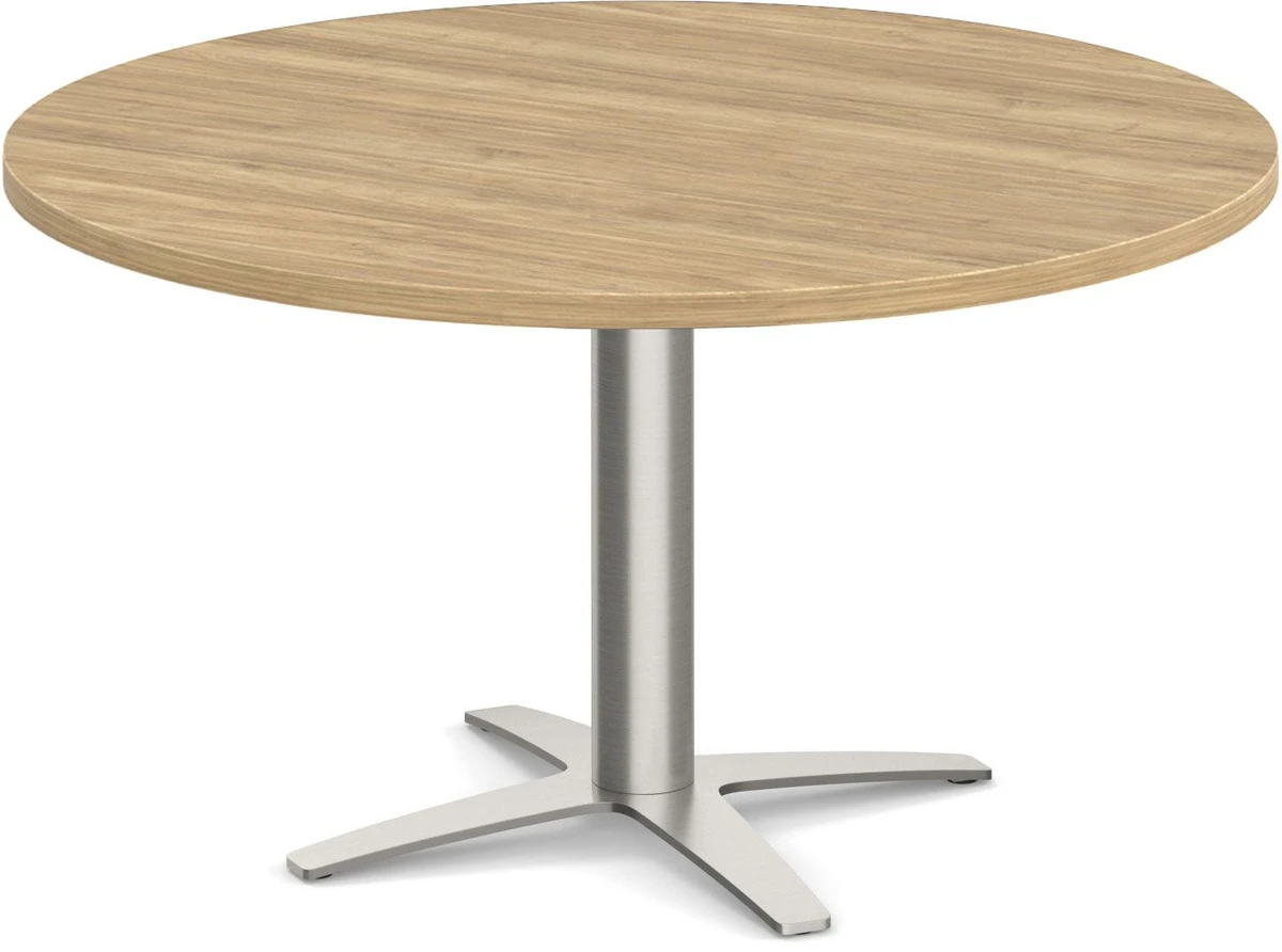 Classic Round End Table 36" With Cross Brushed Metal Base - Aspen
