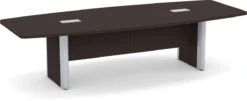 Classic Plus Boat-Shape Conference Table 10 Ft - Espresso With Silver Metal Accents