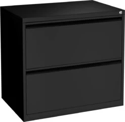 Steelwise Lateral Filing Cabinet - 2 Drawer In Black