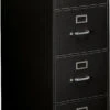 HON 310 Series Vertical Filing Cabinet - 4 Drawer In Black For Legal Files
