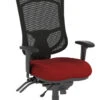 CoolMesh Pro Executive High Back Chair - Red Fabric With Titanium Base And Headrest