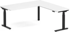 Enhance Electric Height-Adjustable L-Shape Desk72" X 72" - White With Black Base