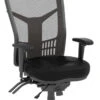 CoolMesh Pro Executive High Back Chair - Black Leather With Titanium Base And Headrest