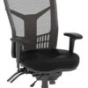 CoolMesh Executive High Back Chair - Black Leather With Headrest