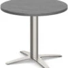Classic Round End Table 24" With Cross Brushed Metal Base - Newport Grey