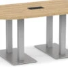 Classic Racetrack Conference Table 6 Ft With Palmer Brushed Double Base - Aspen