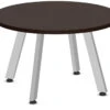 Classic Round Meeting Table 42" With Square-Edge Top And V-Leg Base - Espresso