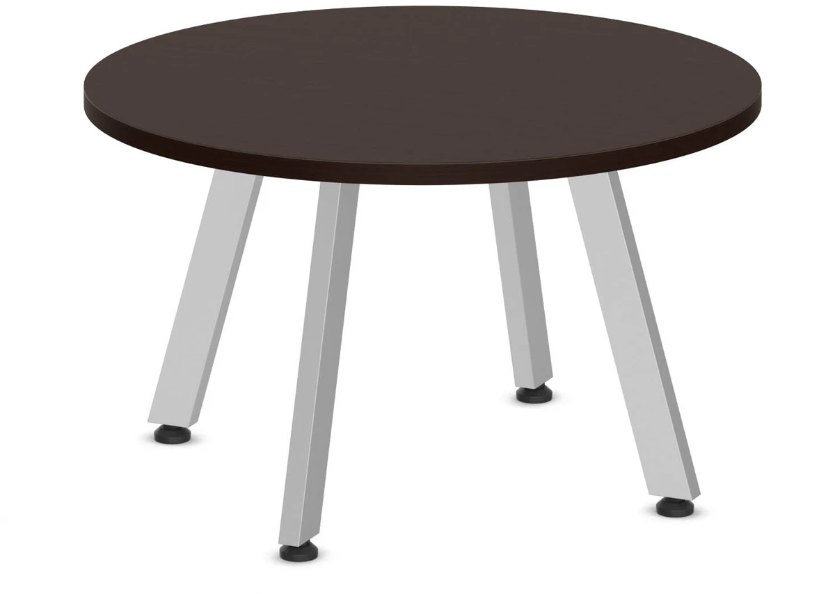 Classic Round Meeting Table 42" With Square-Edge Top And V-Leg Base - Espresso