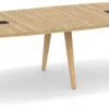 Signature Boat-Shape Conference Table 10 Ft - Aspen With Natural Oak Legs And Black Hardware