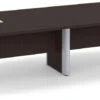 Classic Plus Racetrack Conference Table 12 Ft - Espresso With Silver Metal Accents