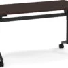 Flip Top Table With Square-Edge Top 30" X 72" - Espresso Top With Black Base