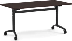 Flip Top Table With Square-Edge Top 24" X 72" - Espresso Top With Black Base