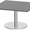 Classic Square End Table 36" With Round Brush Metal Base - Newport Grey