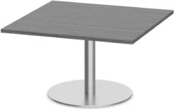 Classic Square End Table 36" With Round Brush Metal Base - Newport Grey