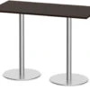 Classic Bistro Meeting Table 30" X 60" With Brushed Metal Base - Espresso
