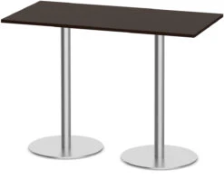 Classic Bistro Meeting Table 30" X 60" With Brushed Metal Base - Espresso