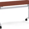 Flip Top Table With Square-Edge Top 24" X 60" - Cherry Top With Silver Base